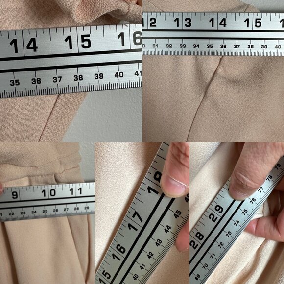 Sezane Nude Wide Leg Jumpsuit Womens‎ Size 34 French US 2 Wrap Belted Minimalist - Picture 14 of 15